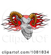 Poster, Art Print Of Ram Head Over Red Flames