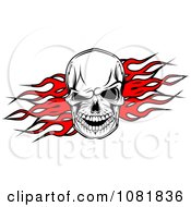 Poster, Art Print Of Skull Over Red Flames