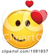 Poster, Art Print Of Yellow Smiley Emoticon Face With A Loving Expression