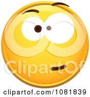 Poster, Art Print Of Yellow Smiley Emoticon Face With A Skeptical Expression