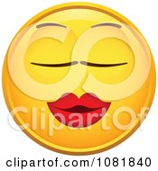 Poster, Art Print Of Yellow Smiley Emoticon Face With Puckered Lips