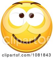 Clipart Yellow Smiley Emoticon Face With An Excited Expression Royalty Free Vector Illustration