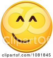 Clipart Yellow Smiley Emoticon Face With A Happy Expression Royalty Free Vector Illustration