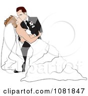 Clipart Romantic Groom Dipping And Kissing His Bride While Dancing Royalty Free Illustration