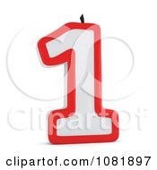 Clipart 3d First Birthday Candle Royalty Free CGI Illustration