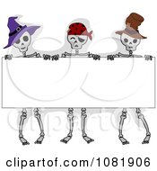 Poster, Art Print Of Skeletons Holding A Halloween Sign