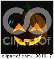 Poster, Art Print Of 3d Halloween Jackolantern On Black