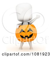 Poster, Art Print Of 3d Ivory Man In A Pumpkin Costume 1