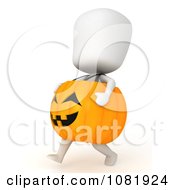 Poster, Art Print Of 3d Ivory Man In A Pumpkin Costume 2