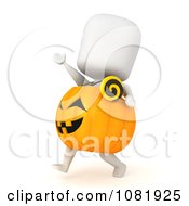 Poster, Art Print Of 3d Ivory Man In A Pumpkin Costume 3
