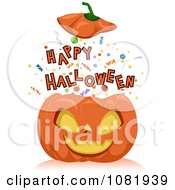 Poster, Art Print Of Happy Halloween Bursting Out Of A Jackolantern