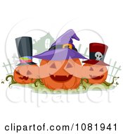 Poster, Art Print Of Three Jackolanterns Wearing Hats