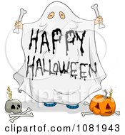 Poster, Art Print Of Sheet Ghost Happy Halloween Greeting