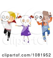 Poster, Art Print Of Halloween Kids With Skull Masks