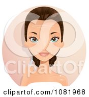 Clipart Woman Holding A Botox Syringe Needle With Areas Marked On Her Face Royalty Free Vector Illustration
