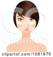 Clipart Young Woman Wearing Collagen Eye Pads Royalty Free Vector Illustration