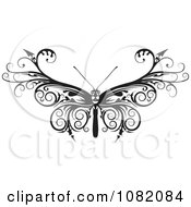 Poster, Art Print Of Black And White Barbed Moth Or Butterfly
