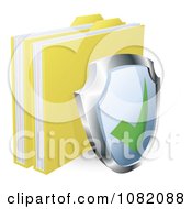 Poster, Art Print Of 3d Shield And Protected Files
