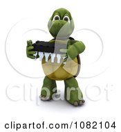 Poster, Art Print Of 3d Tortoise Holding An Electrical Component