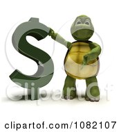Poster, Art Print Of 3d Tortoise Presenting A Dollar Symbol