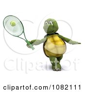 Poster, Art Print Of 3d Tortoise Hitting A Tennis Ball