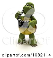 Poster, Art Print Of 3d Tortoise Holding A Take Movie Clapperboard