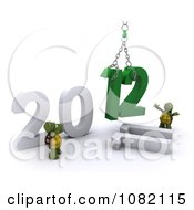 Poster, Art Print Of 3d Tortoises Hoisting 12 For New Year 2012