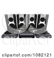 Poster, Art Print Of 3d Dj Speakers And Turn Tables