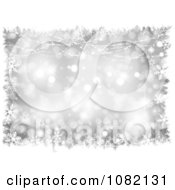 Poster, Art Print Of Silver Snowflake Christmas Background With White Grunge Borders