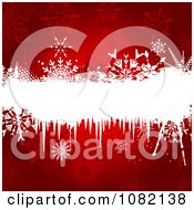 Poster, Art Print Of Red Snowflake Christmas Background With White Grunge