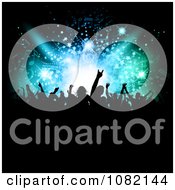 Poster, Art Print Of Silhouetted Crowd Partying Under Patterns In Lights