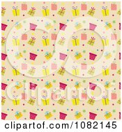 Clipart Seamless Birthday Or Christmas Gift Pattern Royalty Free Vector Illustration