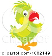 Poster, Art Print Of Pointing Green Parrot