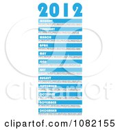 Poster, Art Print Of Blue And White 2012 Year Calendar With All Months
