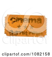 Clipart Grungy Brown Admit One Cinema Ticket Royalty Free Vector Illustration by michaeltravers