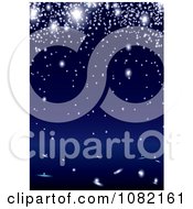 Poster, Art Print Of Background Of Glowing Lights Or Sparks Over Blue