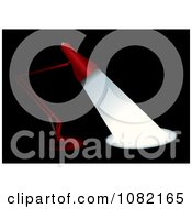 Clipart 3d Red Desk Lamp Shining Light Over Black Royalty Free Vector Illustration by michaeltravers #COLLC1082165-0111