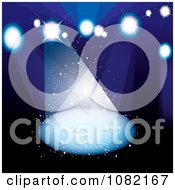 Poster, Art Print Of Dark Blue Background With Bright Stage Lights