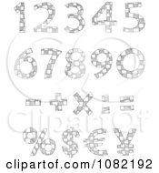 Poster, Art Print Of Sketched Checkered Numbers