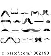 Clipart Black And White Mustaches Royalty Free Vector Illustration