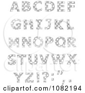 Clipart Sketched Checkered Capital Letters Royalty Free Vector Illustration