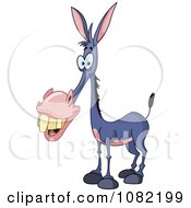 Clipart Happy Donkey With Buck Teeth Royalty Free Vector Illustration by yayayoyo