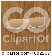 Clipart Torn Stapled Piece Of Paper Stapled To Wood Royalty Free Vector Illustration