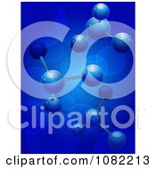 Poster, Art Print Of 3d Blue Molecular Structures With Flares