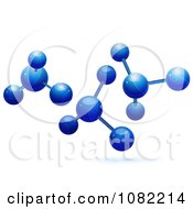 Poster, Art Print Of 3d Blue Molecular Structure