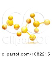 Clipart 3d Golden Molecular Structure Royalty Free Vector Illustration
