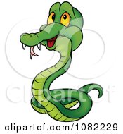 Clipart Green Snake With Fangs Royalty Free Vector Illustration by dero