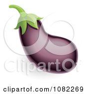 Clipart 3d Purple Aubergine Egglan Royalty Free Vector Illustration