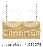 Poster, Art Print Of 3d Suspended Wooden Sign With Silver Chains
