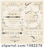 Clipart Set Of Vintage Corner Rules Borders And Frames Royalty Free Vector Illustration by vectorace